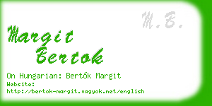 margit bertok business card